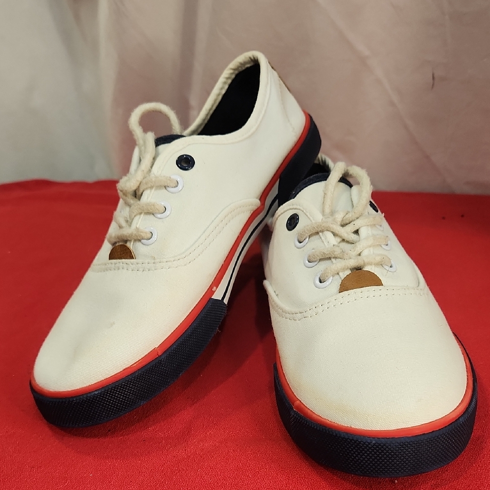 Kids White Canvas Sneakers